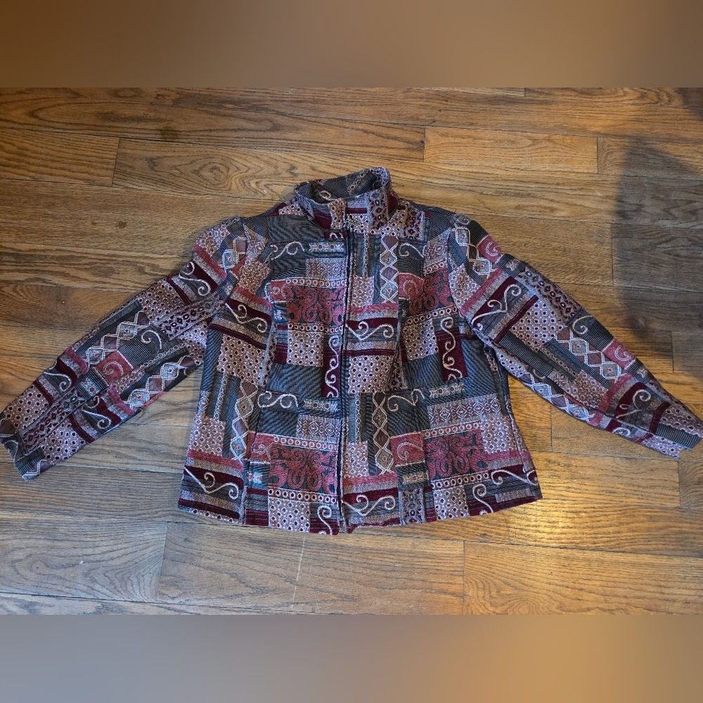 Dressbarn Multicolor Patchwork Jacket - image 1